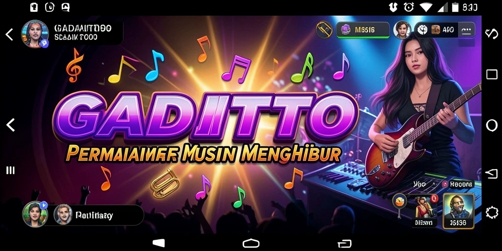 Screenshot GADAITOTO yang menampilkan gameplay seru dengan berbagai pilihan lagu.