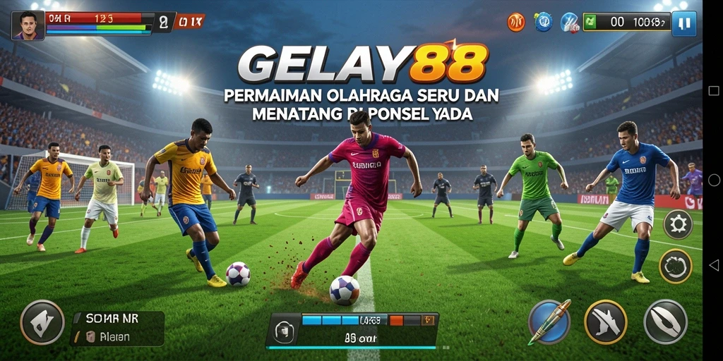 Screenshot utama GELAY88 menampilkan aksi seru dalam kompetisi olahraga.