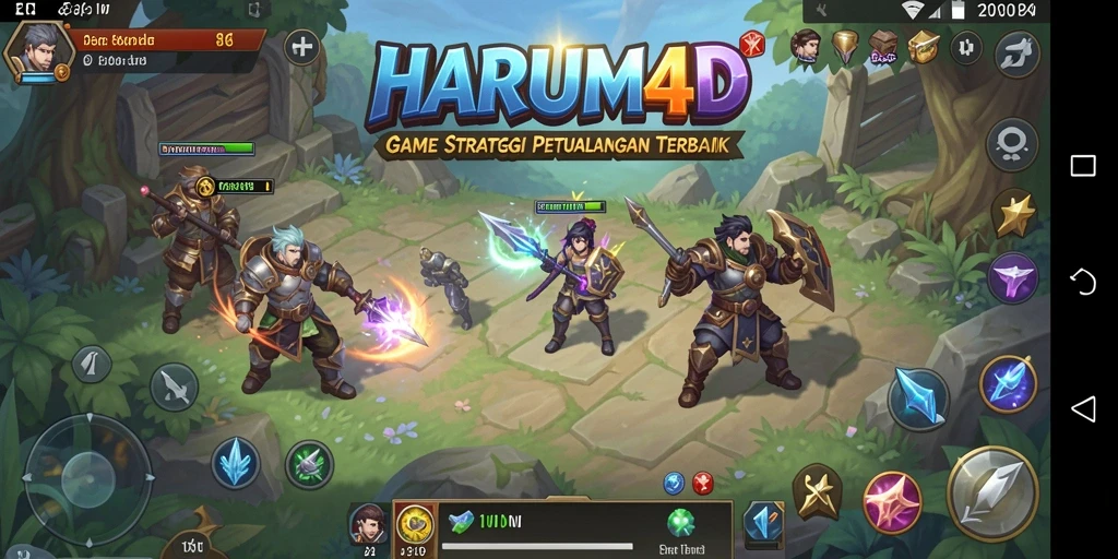 Tampilan gameplay menarik dari HARUM4D yang menunjukkan strategi SLG.