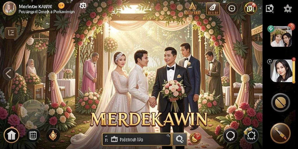 Tangkapan layar menunjukkan aksi seru dalam permainan MERDEKAWIN.