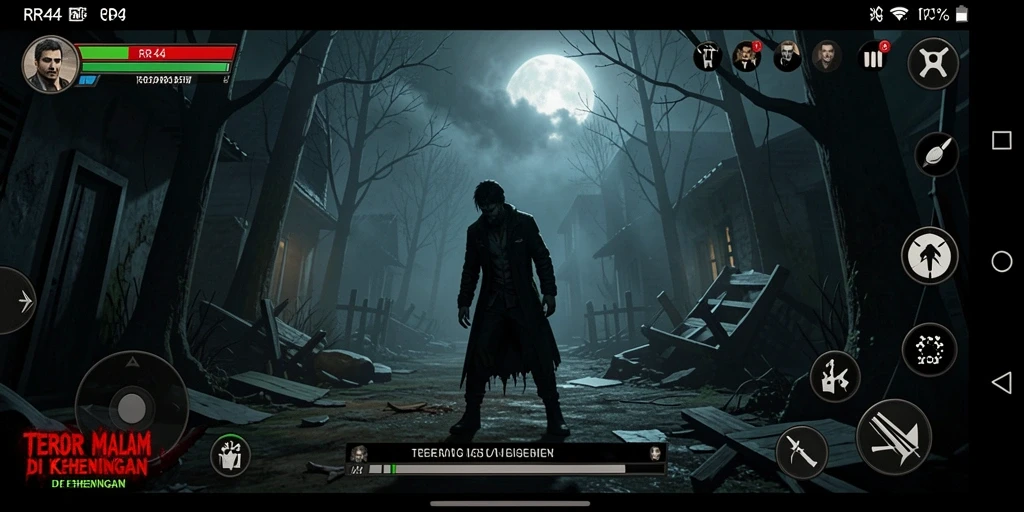 Screenshot gameplay RR44 yang menegangkan dengan suasana horor yang kuat.